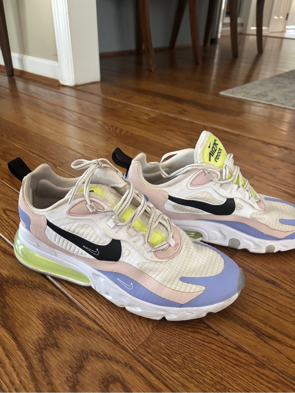 Nike Women’s Air Max React Pastel Running Shoes - White/Black/Lavender